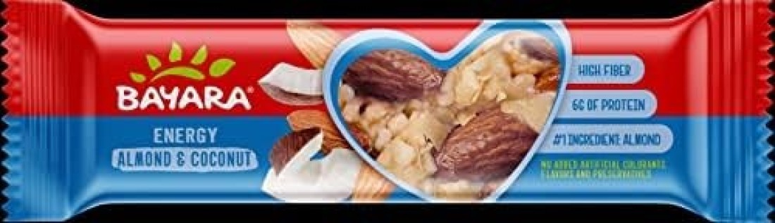 ألواح طاقة باللوز وجوز الهند من بايارا، 40 غرام (قطعة واحدة)