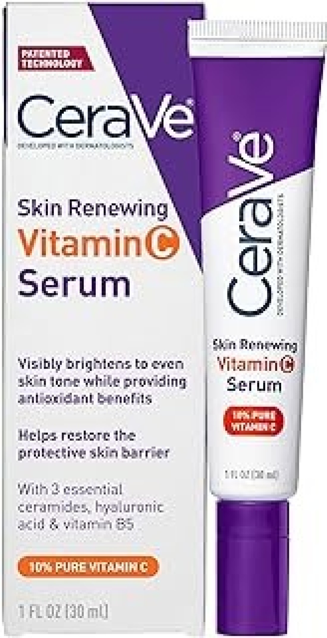 CERAVE SKIN RENEWING VITAMIN C SERUM HYALURONIC ACID VITAMIN B5 30ML