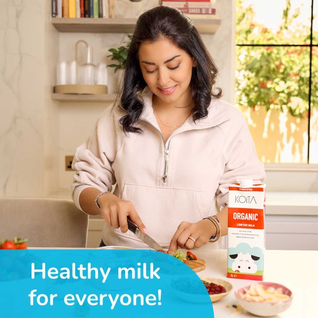 Koita Low Fat Organic Cow Milk Vitamin A &amp; D3 1L
