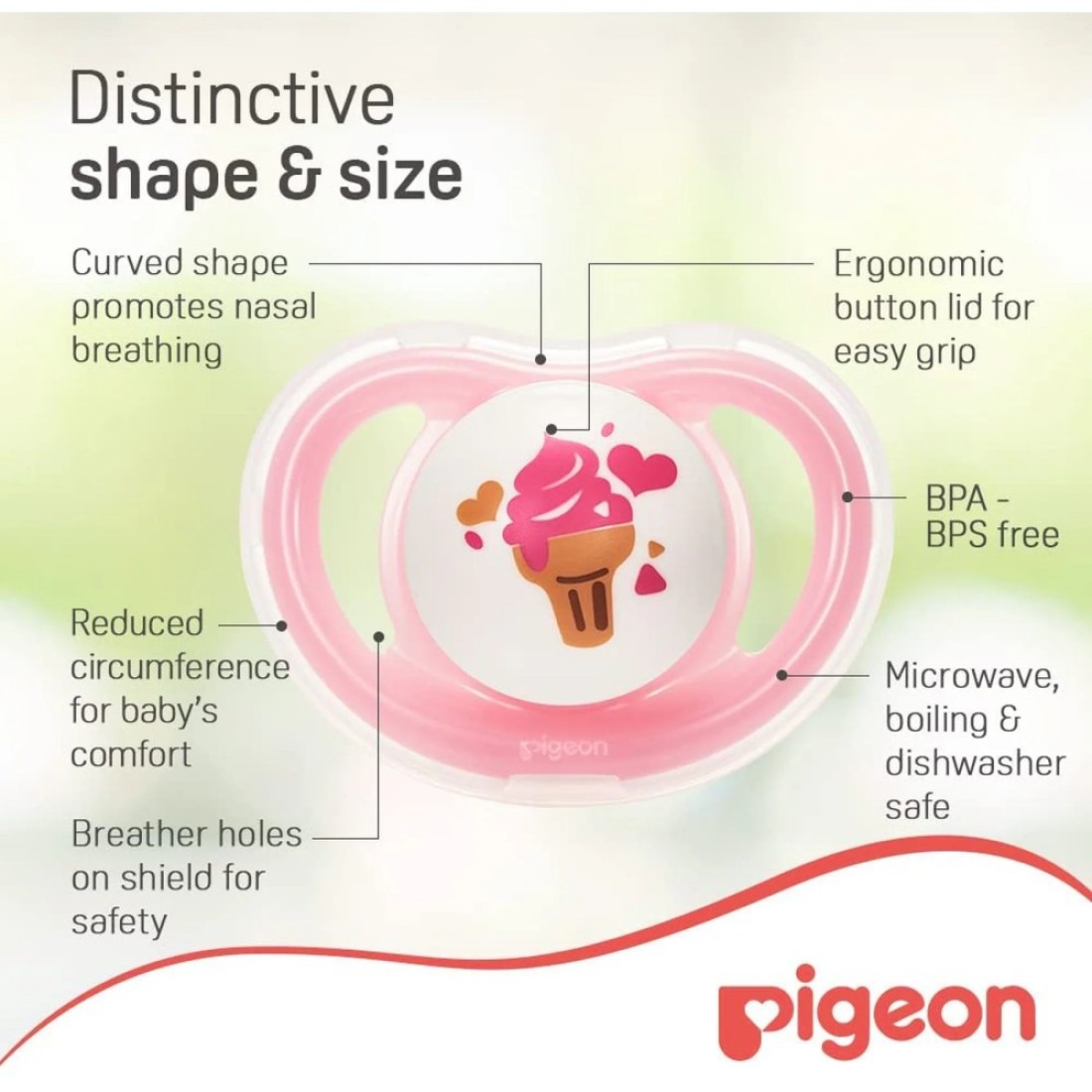 Pigeon Baby Girl Mini Light Pacifier 0m+ 78458 Pink