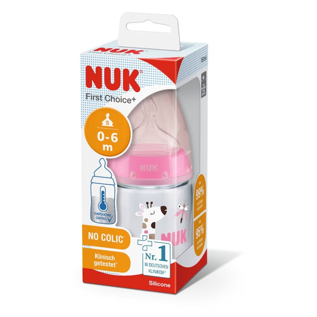 Nuk First Choice+ No-Colic Feeding Bottle SNK718 Multicolour 150ml