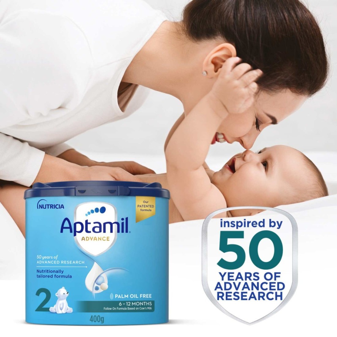 Aptamil Advance Follow On Milk Formula Palm Oil Free Stage 2 From 6 To 12 months 400g