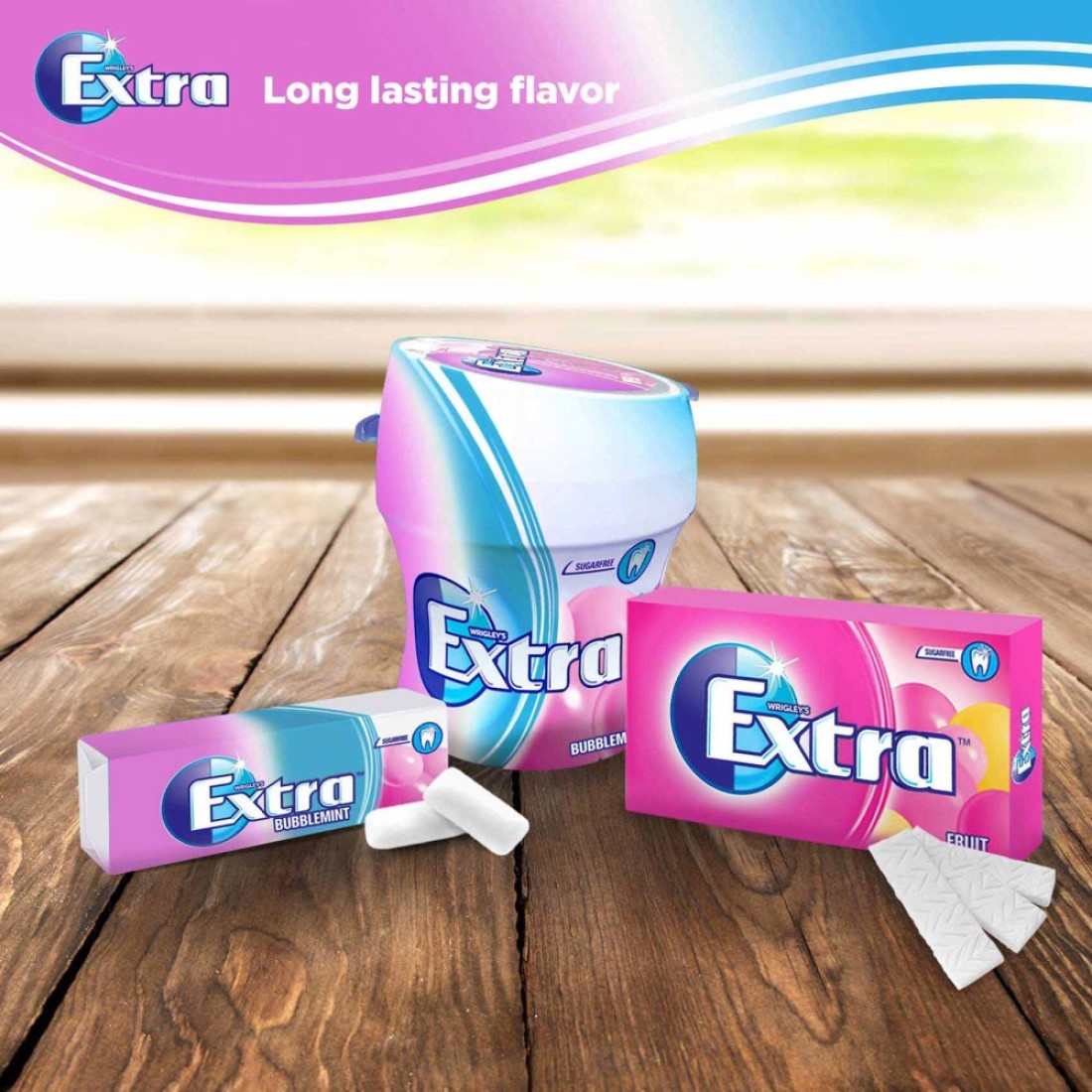 Wrigley&#39;s Extra Bubblemint Sugarfree Chewing Gum, 14g