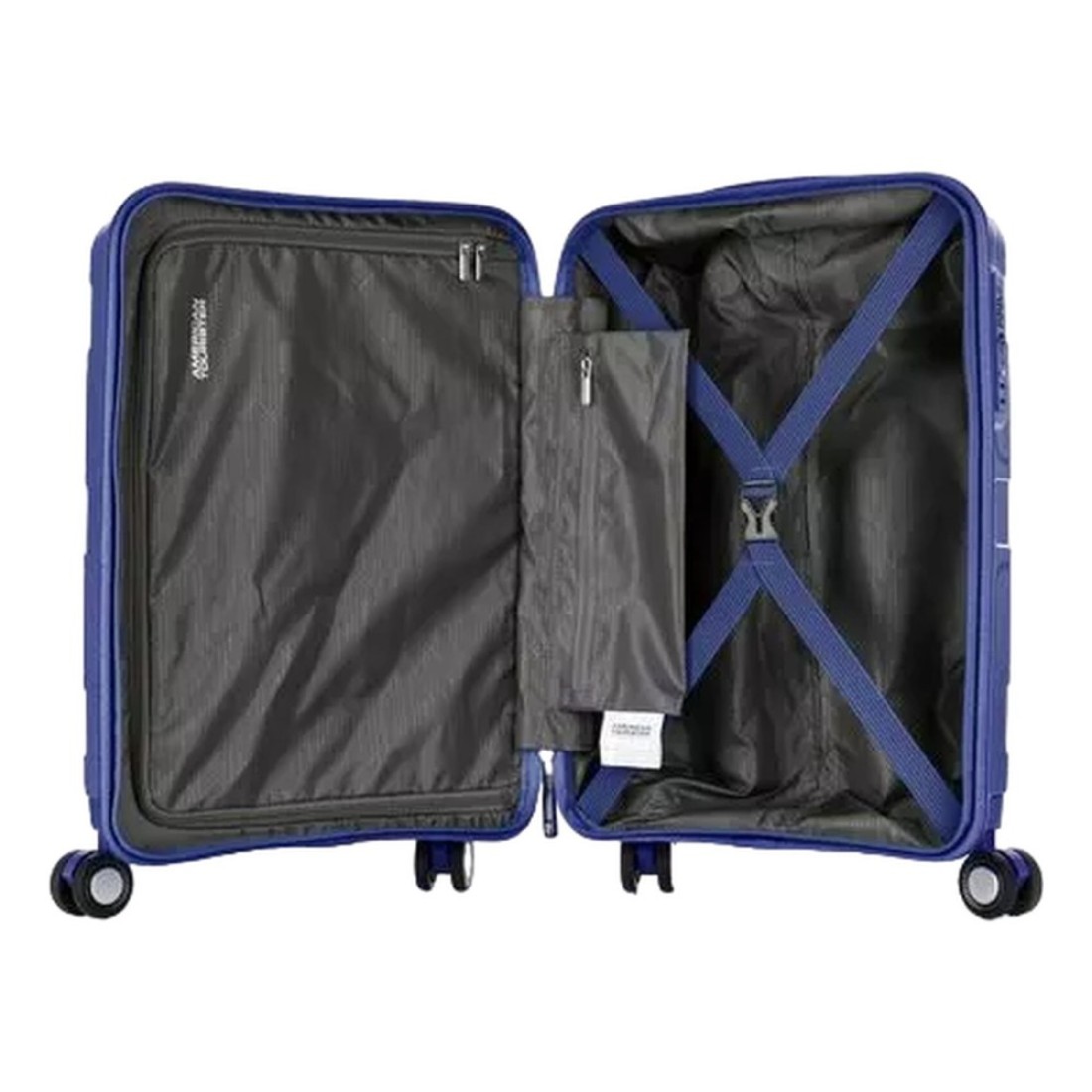 American Tourister Litevlo Double Wheels Spinner Expandable Hard Trolley Navy 55cm