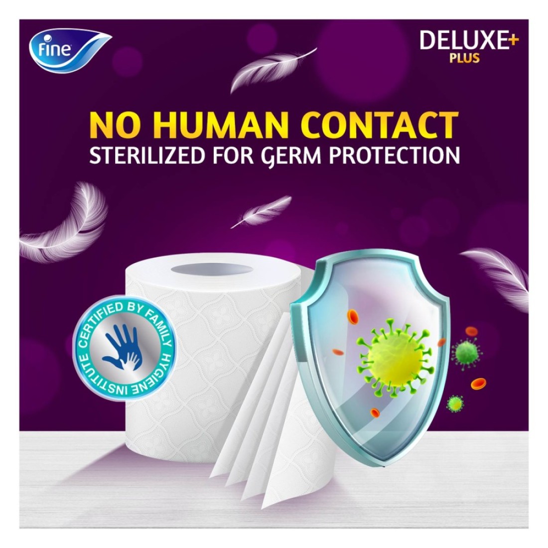 Fine Deluxe Plus Toilet Paper Roll 4 Ply 140 Sheets 9 Rolls