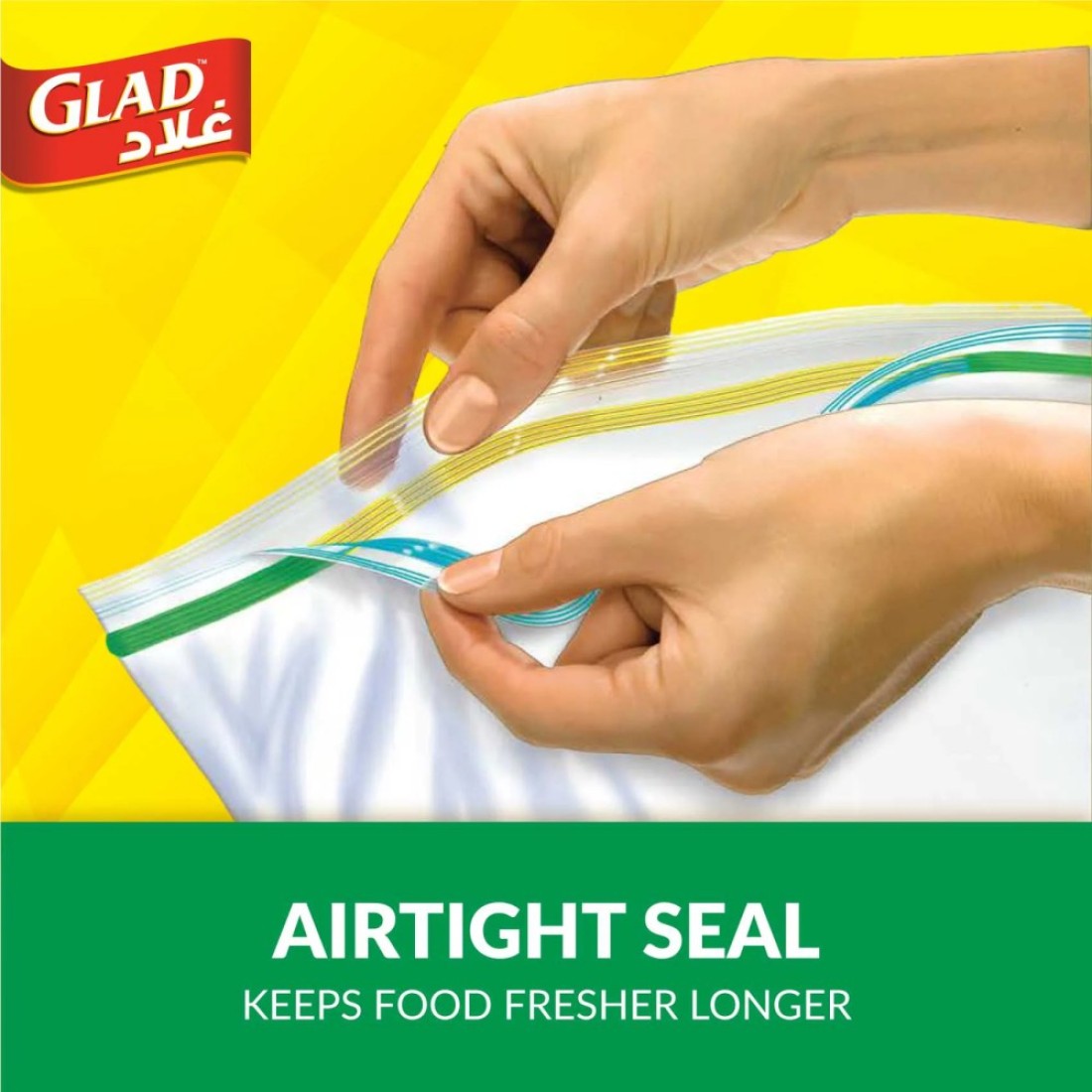 Glad Sandwich Zipper Bags, 100 Bags, 14.4x16.5cm