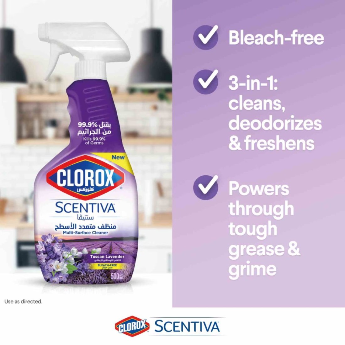 Clorox Scentiva Multi-Surface Cleaner Tuscan Lavender 500ml Pack of 2