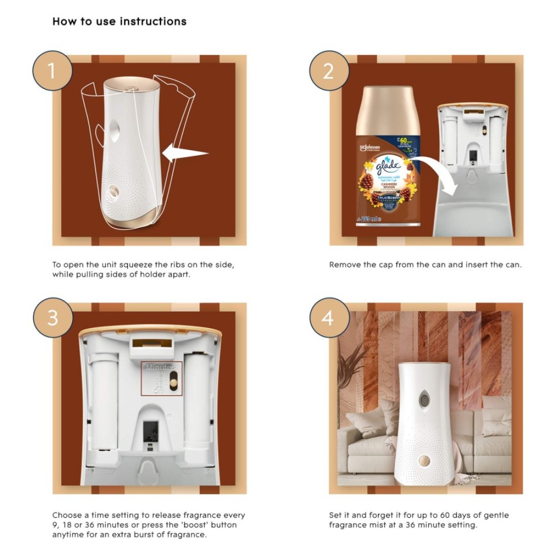 Glade Automatic Spray Refill Cashmere Woods Air Freshener 269ml
