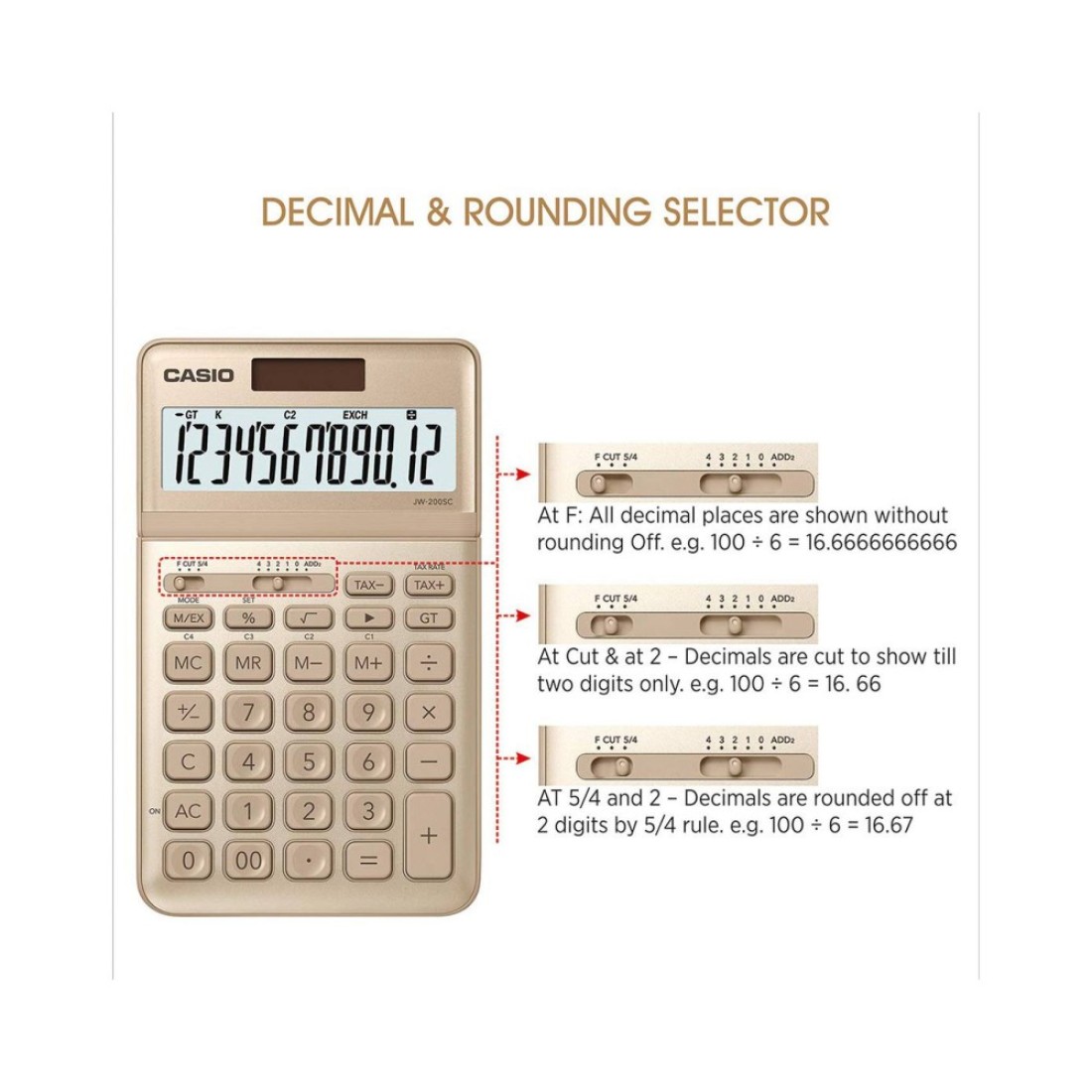 Casio Premium And Stylish Desktop Calculator JW-200SC