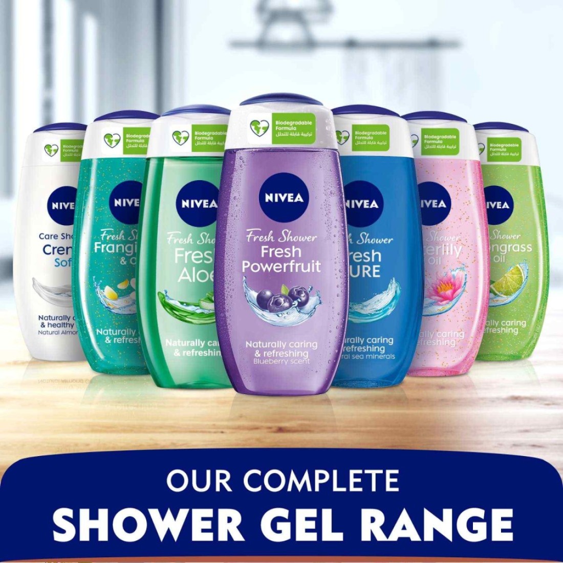 NIVEA Shower Gel Body Wash Waterlily &amp; Oil 250ml Pack of 3