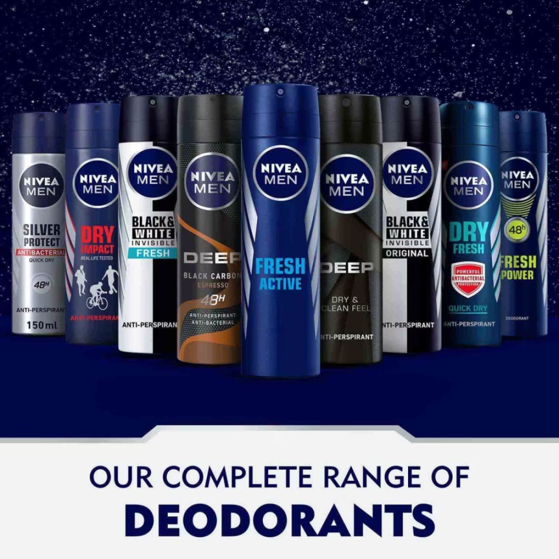 NIVEA MEN Antiperspirant Spray for Men Dry Impact 150ml Pack of 3