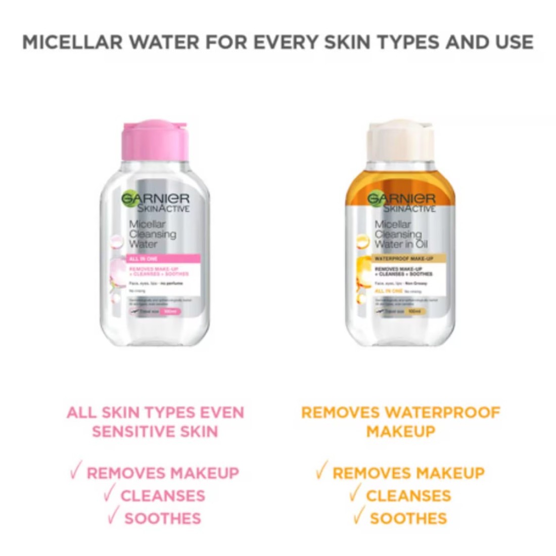 Garnier SkinActive Oil-Infused Cleansing Water Clear 100ml