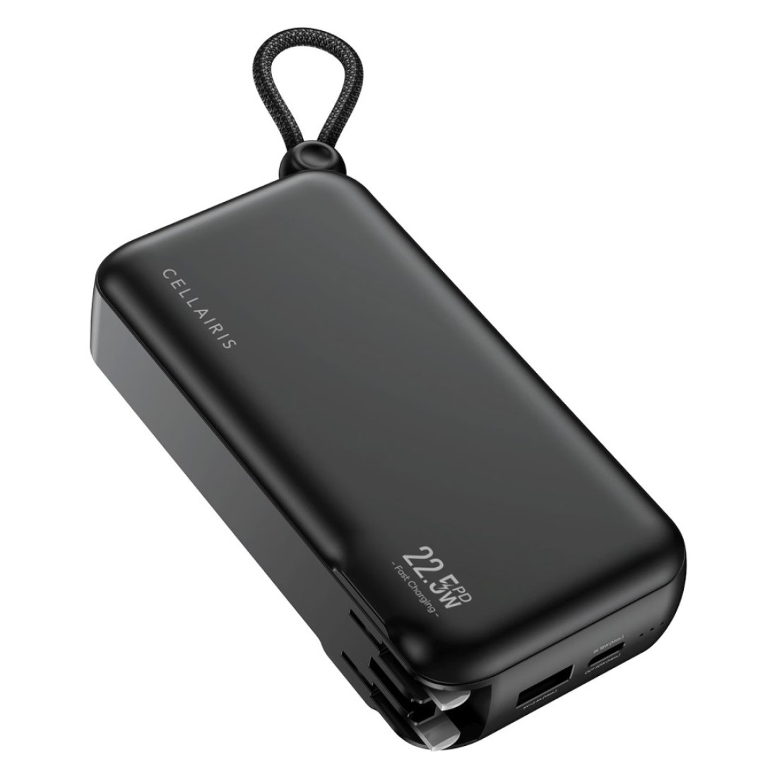 Cellairis Trek Power Bank With Built-in Charging Cable And Adapter Black 10000mAh