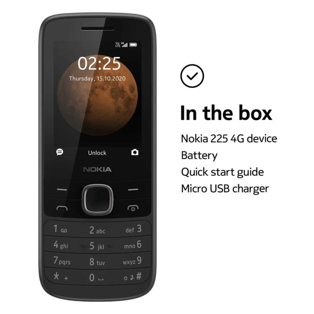 Nokia 225 64MB 128MB Dual SIM 4G Mobilephone Black