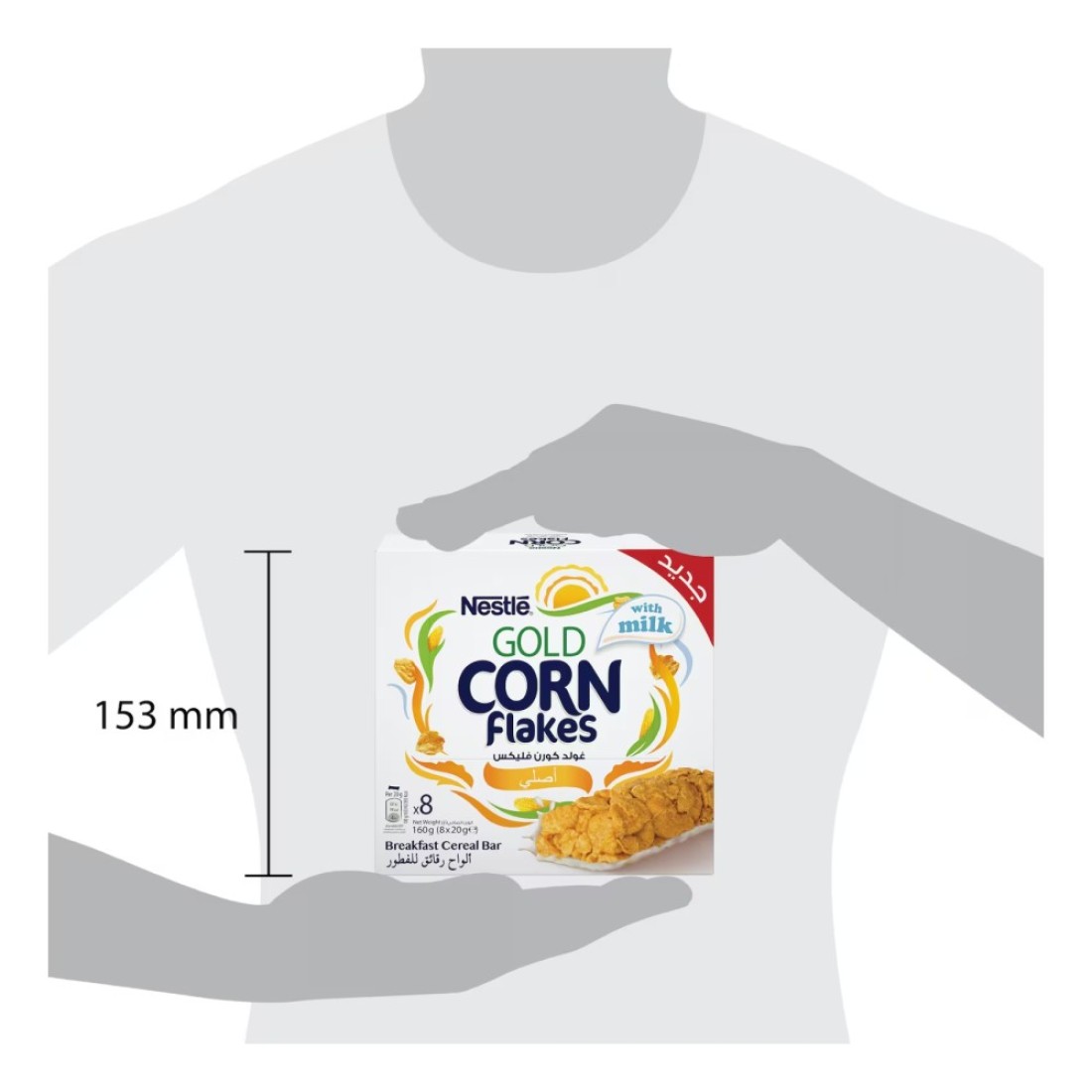 Nestle Gold Corn Flakes Cereal Bar, 20g Pack of 8
