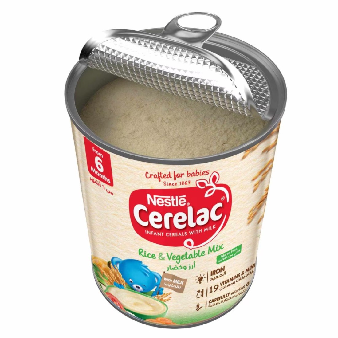 Nestle Cerelac Infant Cereal Tin, Rice and Vegetable Mix, from 6 Months, 350g