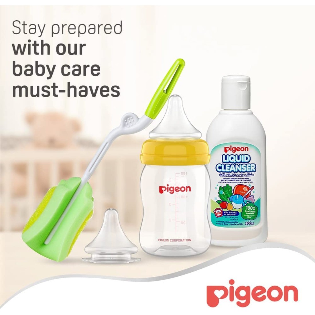 Pigeon SofTouch Peristaltic Plus Wide Neck Silicone Teat 01866 Small Clear