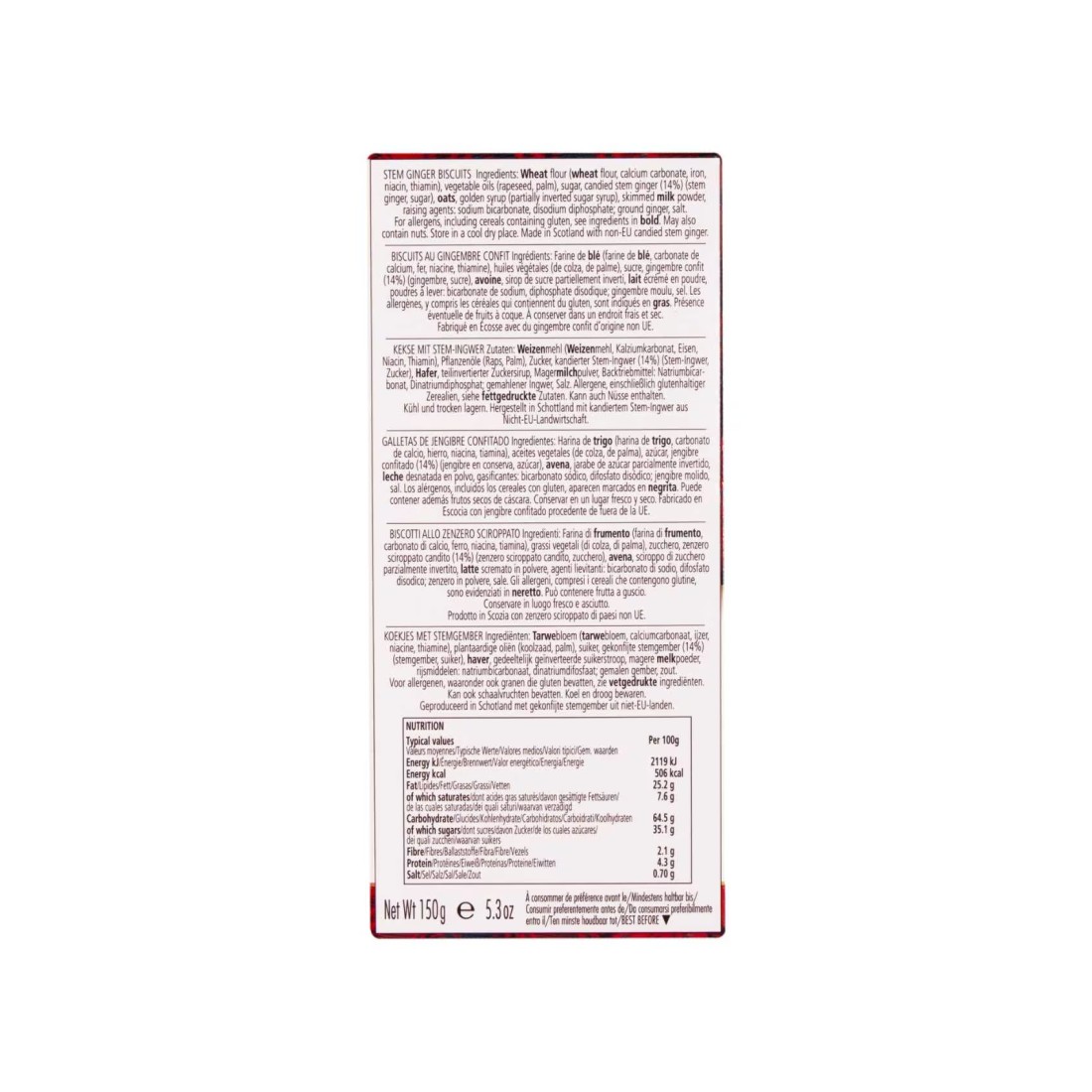 Walker&#39;s Stem Ginger Biscuits, 150g