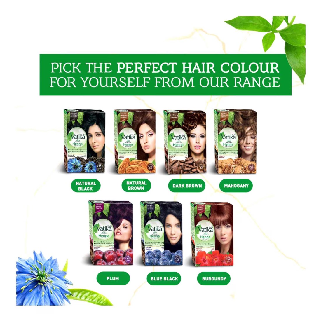 Dabur Vatika Henna Hair Colour 1 Natural Black 10g