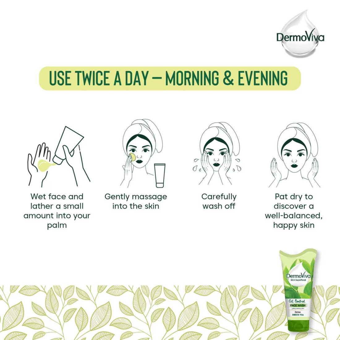 Dermoviva Face Wash Green Tea 150ml