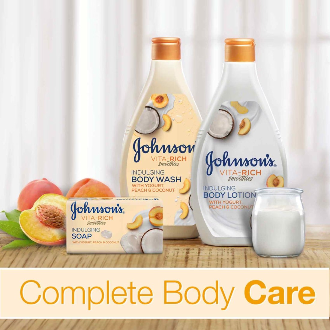 Johnson&#39;s Vita-Rich Smoothies Indulging With Yogurt Peach And Coconut Body Wash 250ml
