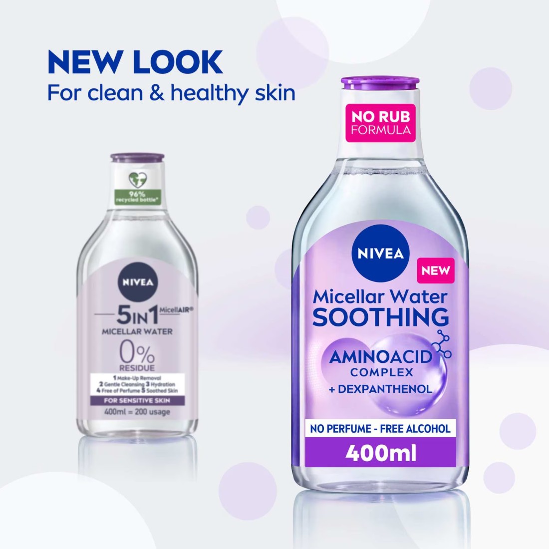 NIVEA Face Micellar Water Face Eyes Lips Makeup Remover All Skin Types 400ml