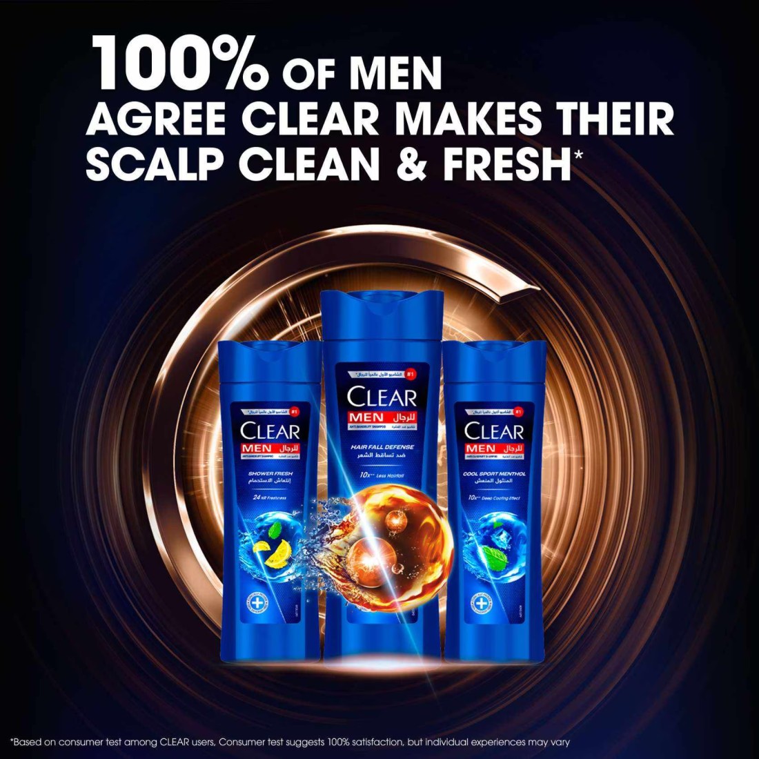 Clear Shampoo For Men Anti Dandruff Shampoo Hairfall Defense 400ml