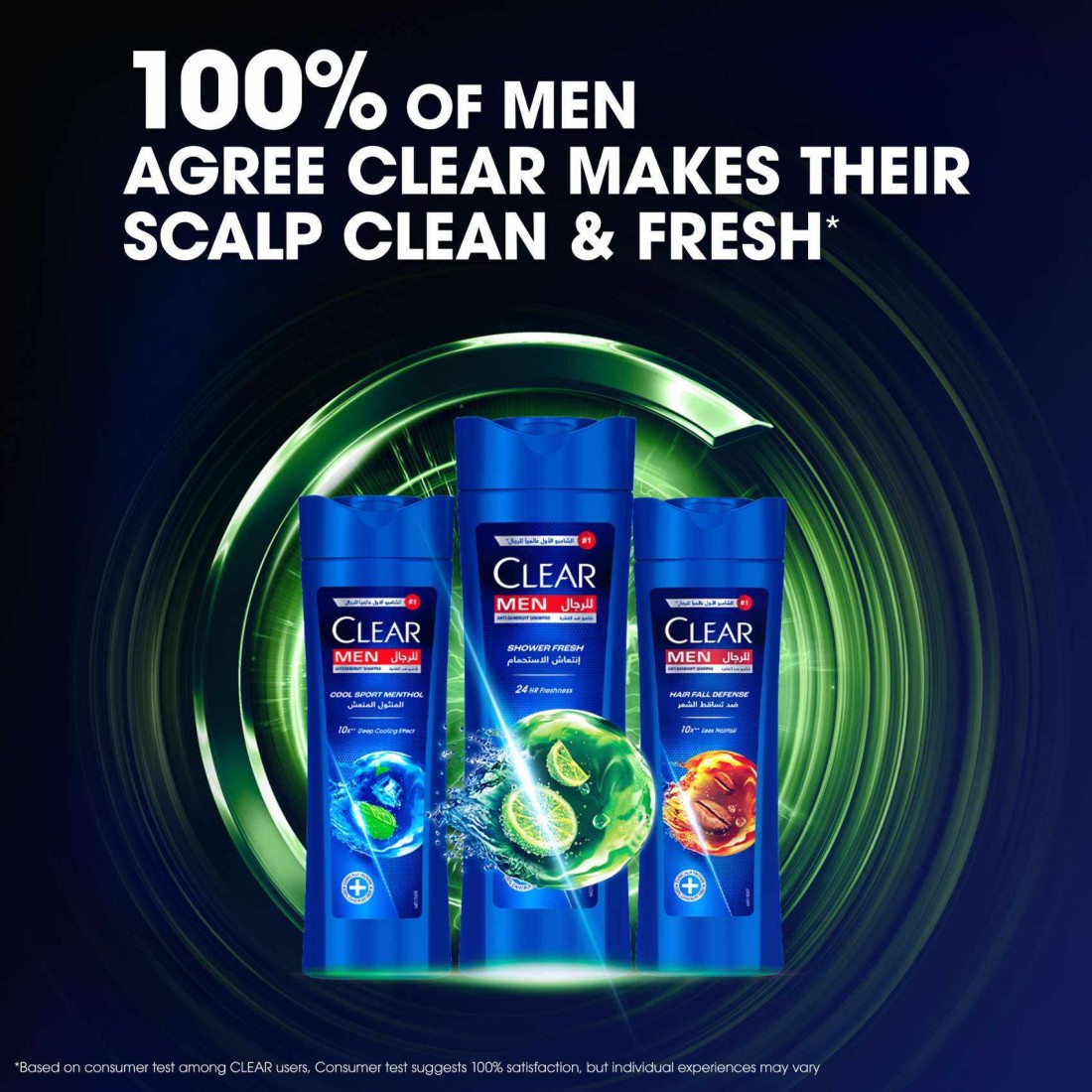 Clear Shampoo For Men Anti Dandruff Shampoo Shower Fresh 400ml