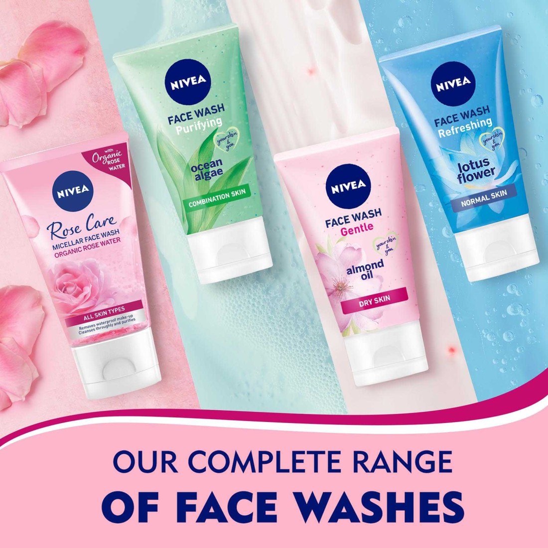 NIVEA Face Wash Micellar Rose Care with Organic Rose All Skin Types 150ml