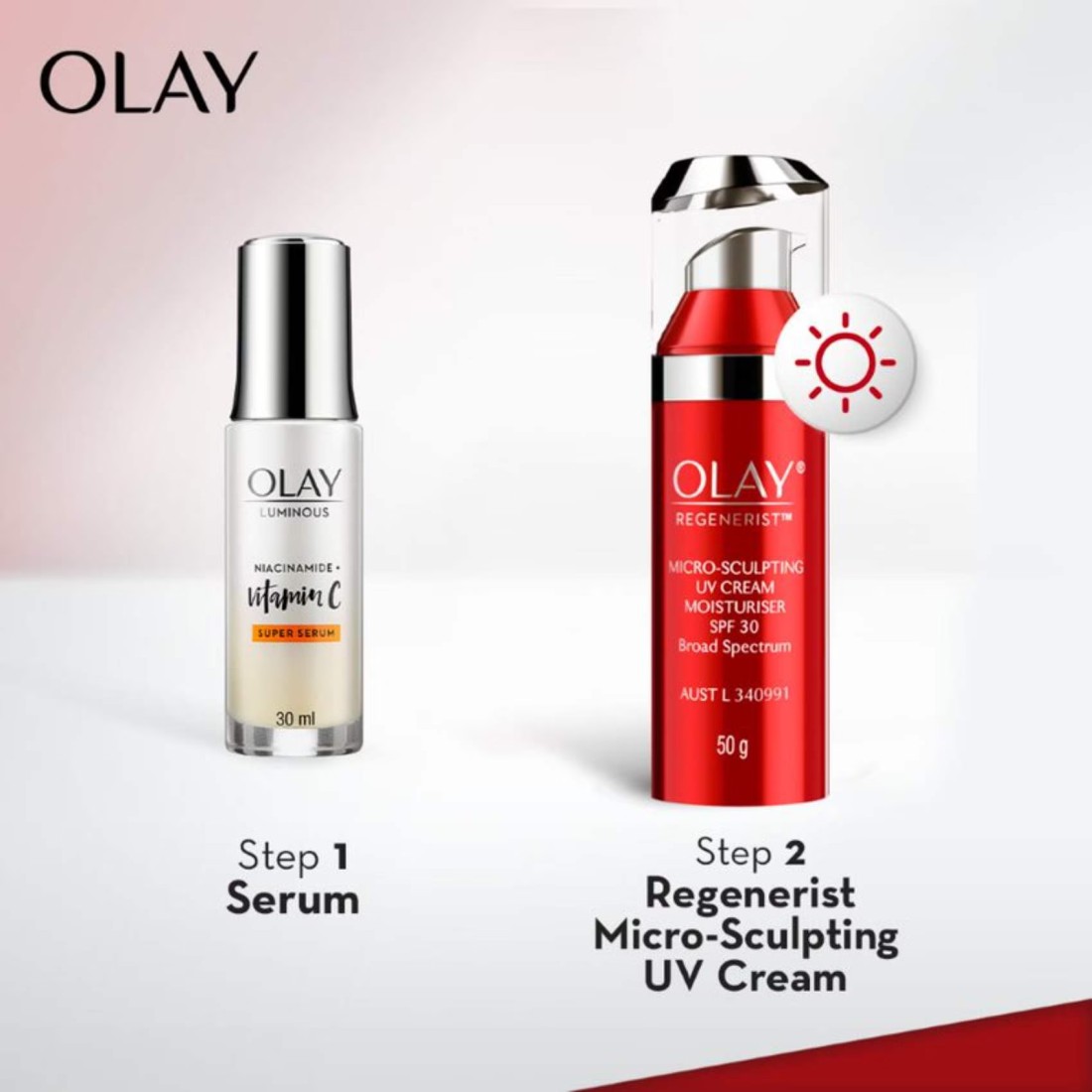 Olay Face Moisturizer Regenerist Micro Sculpting Day Cream SPF30 Red 50g