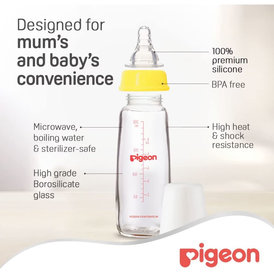 Pigeon Glass Nursing Bottle A291 Clear 200ml