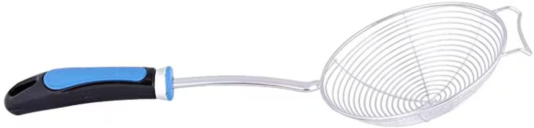 Raj Stainless Steel Skimmer With Nylon Handle Silver 19cm