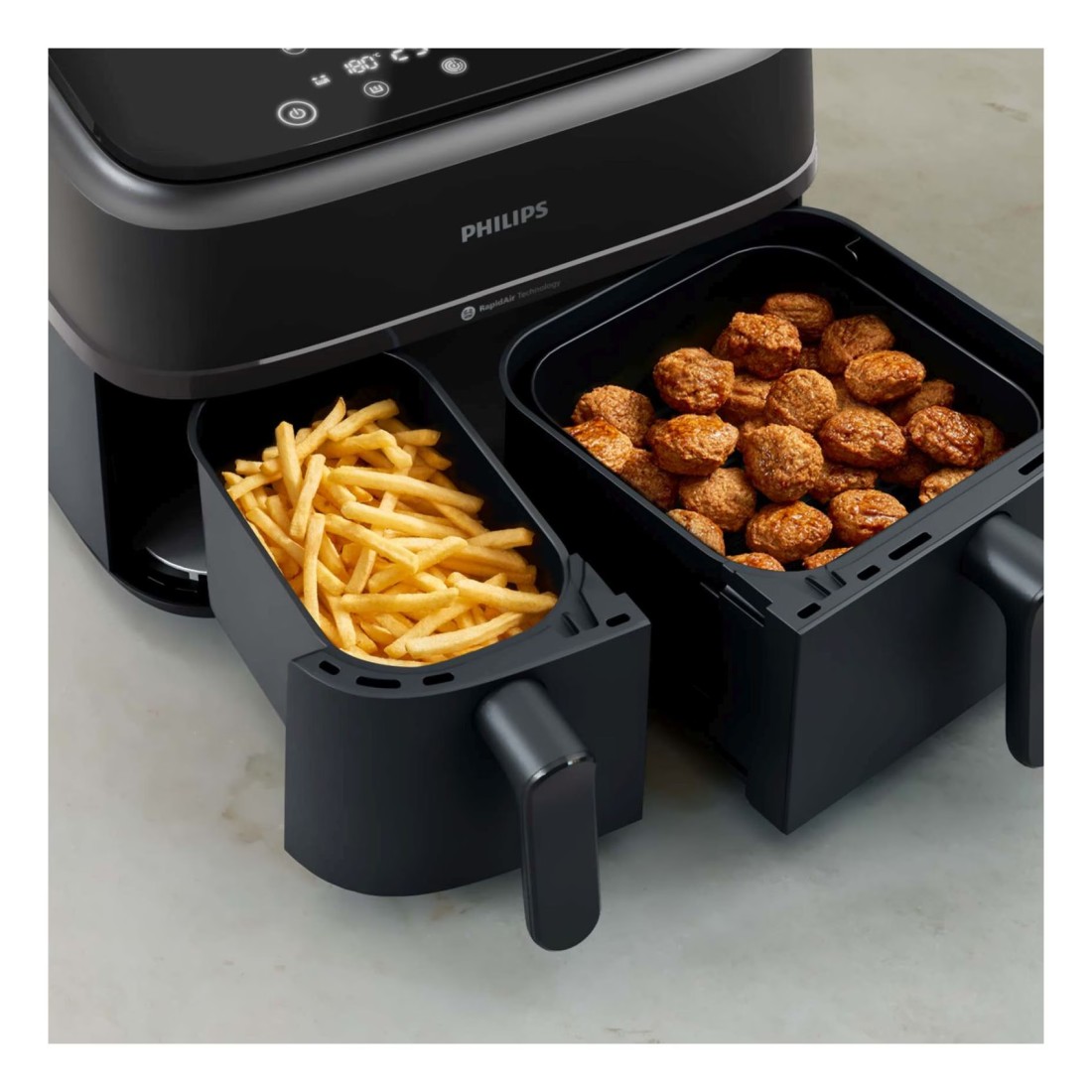 Philips 3000 Series Dual Basket Airfryer NA350/00 Black 9L