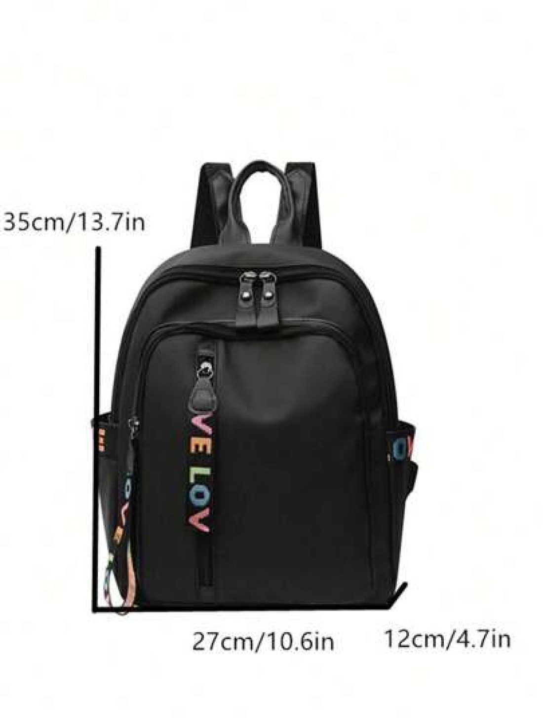 Large Capacity Multi Pocket Black Oxford Cloth Wear Resistant Backpack Fashionable Street All Match Commuter Bag Exquisite Student Schoolbag Mobile Phone Computer Bag Suitable For Fashionistas Work Bu