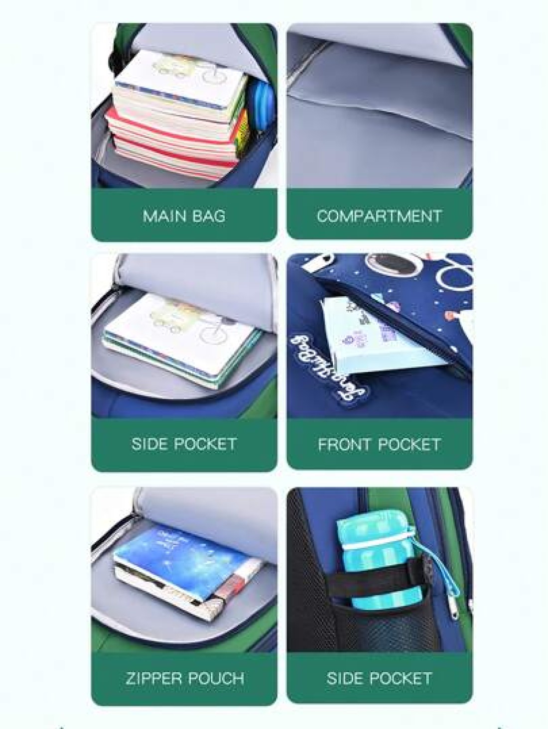 Waterproof Lightweight Backpack For Elementary School Students Grade 1 6 6 12 Years Old Astronaut Large Capacity Cute Design
