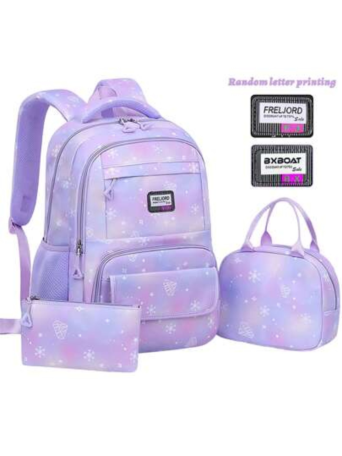 3pcs Girls Backpack Set School Bag Student Bookbag Outdoor Travel Bag Pencil Case Lunch Bag Suitable For Teenage Girls School And Travel Random Print