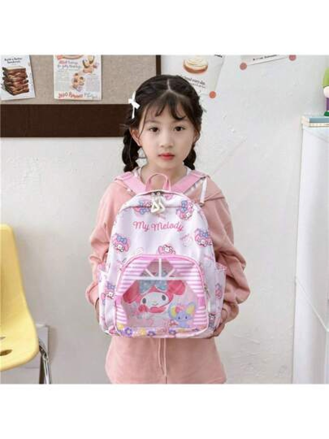 Sanrio Large Capacity Backpack Culomi Cinnamon Dog Melody Three Styles The Bag Transparent Design Easier To See The Items Better Looking