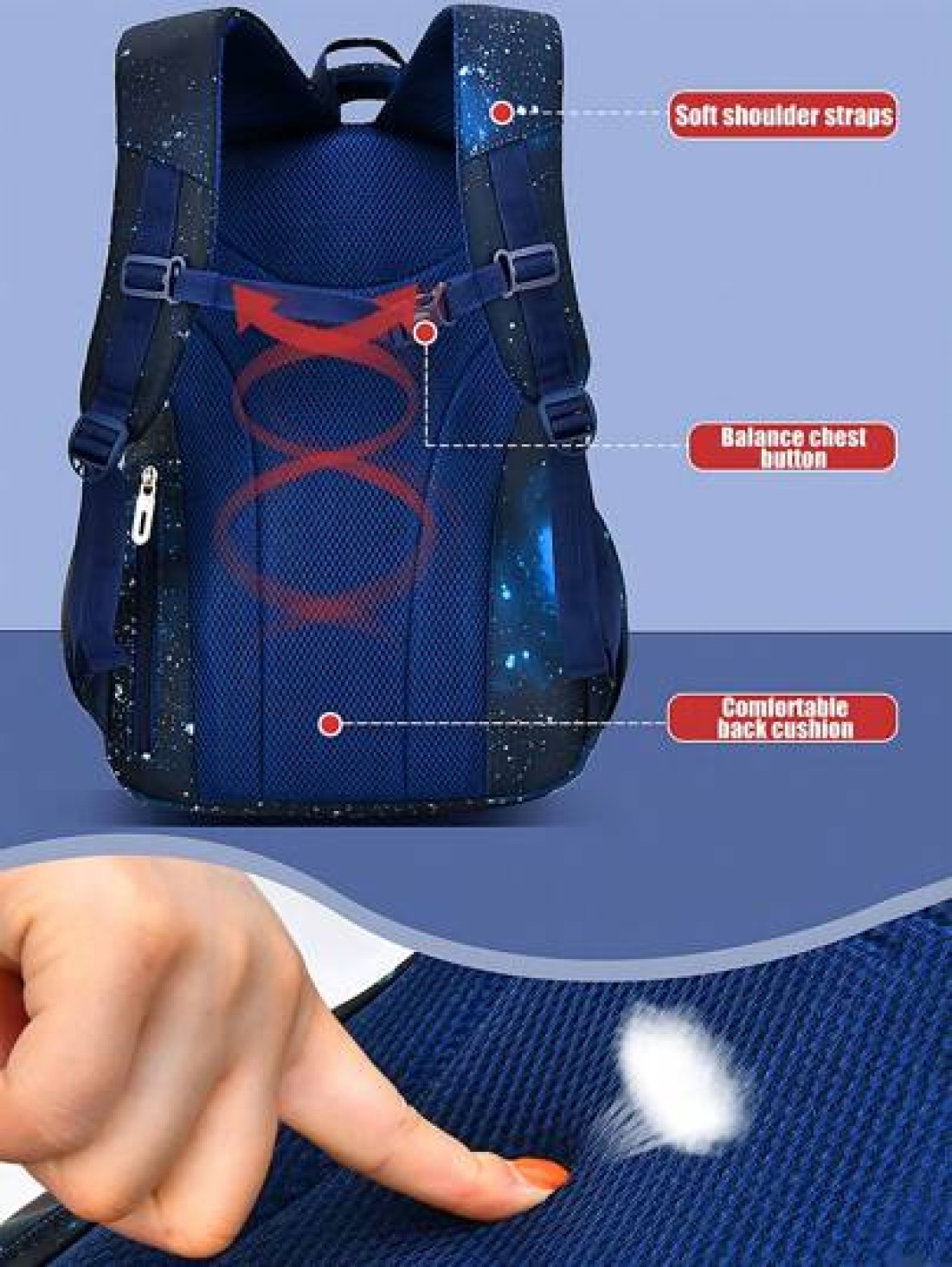 1pc School Backpack Boys Backpack Student Children Backpack Outdoor Travel Bag Starry Sky Printed Backpack Large Capacity Multi Pocket Backpack Laptop Backpack Nylon Material Suitable For Teenagers Yo