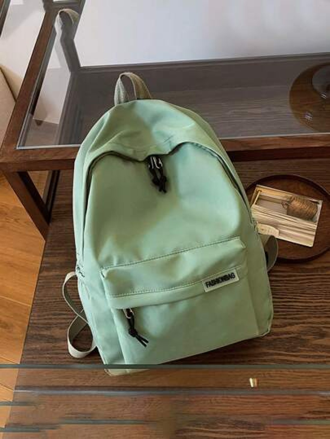 1 PC Back To School Classic Basic Large Capacity School Bag With Laptop Compartment Fashion Versatile All Purpose Backpack Purse Simplicity Solid Color Sports Bag Premium Nylon School Backpack With Ad