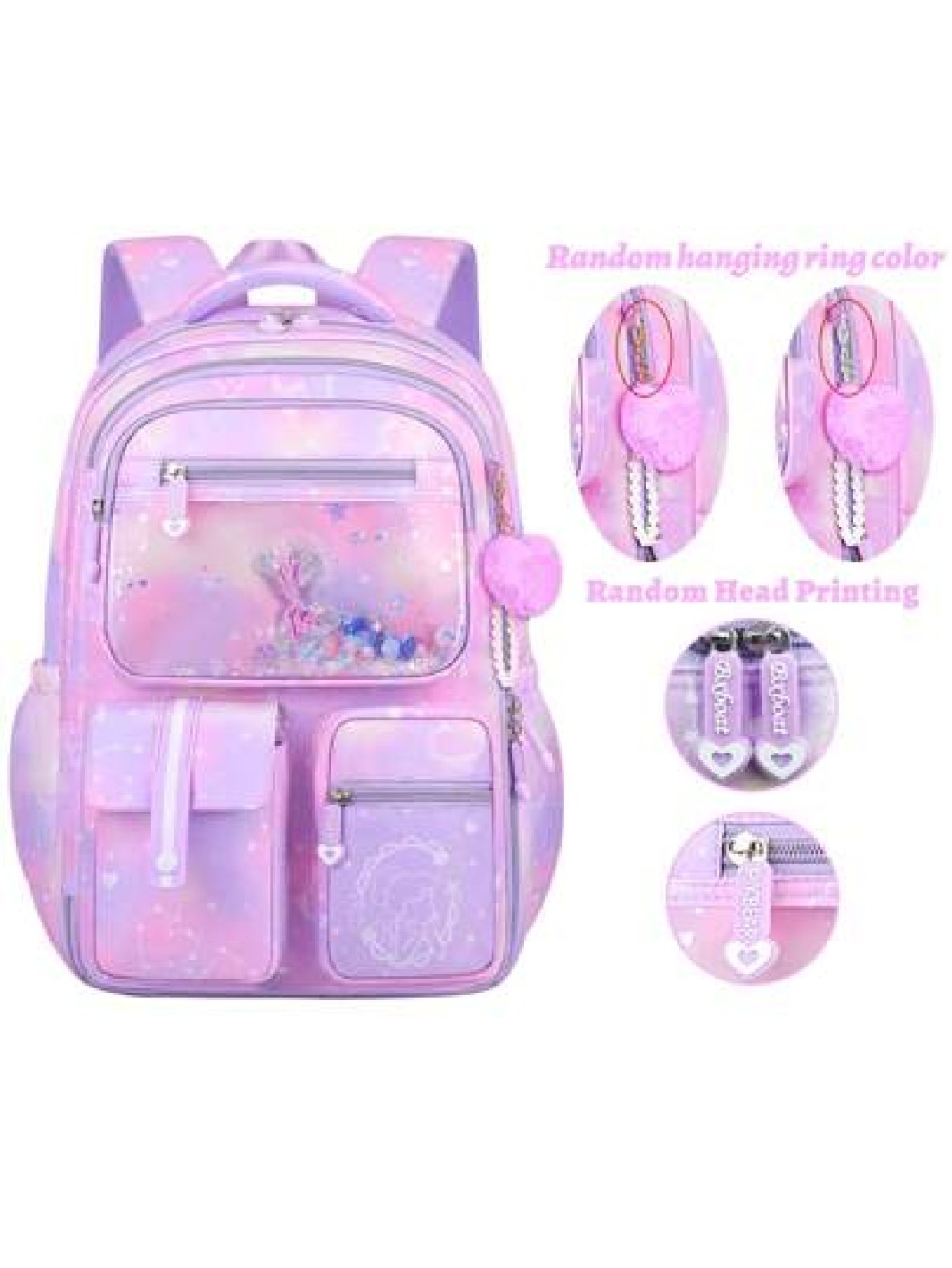 1pc Girls Backpack Outdoor Travel Bag Large Capacity School Bag Bookbag 15 6 Inch Laptop Backpack Stylish Casual Shoulder Bag Multi Pocket Backpack With Heart Shaped Plush Pendant Suitable For Teenage