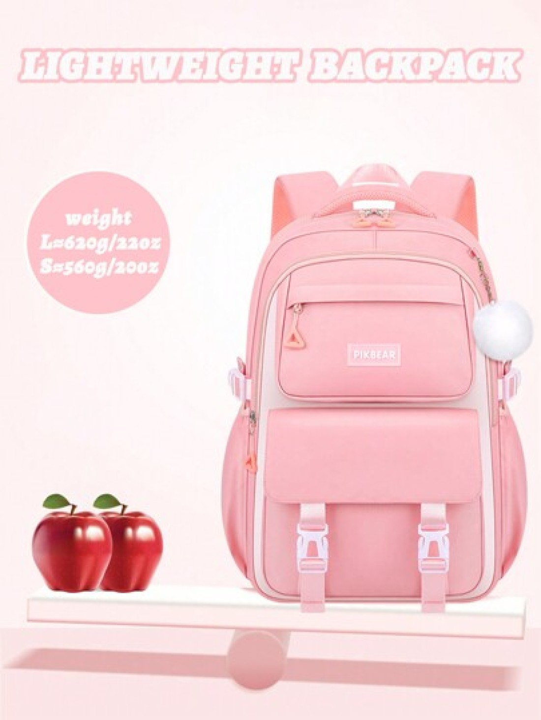 1pc Large Capacity Purple Pink Girl s Backpack Ideal For School Outdoor Trips Lightweight Comfortable Multi Purpose With Pendant Perfect Birthday Gift For Girls Must Have For Back To School