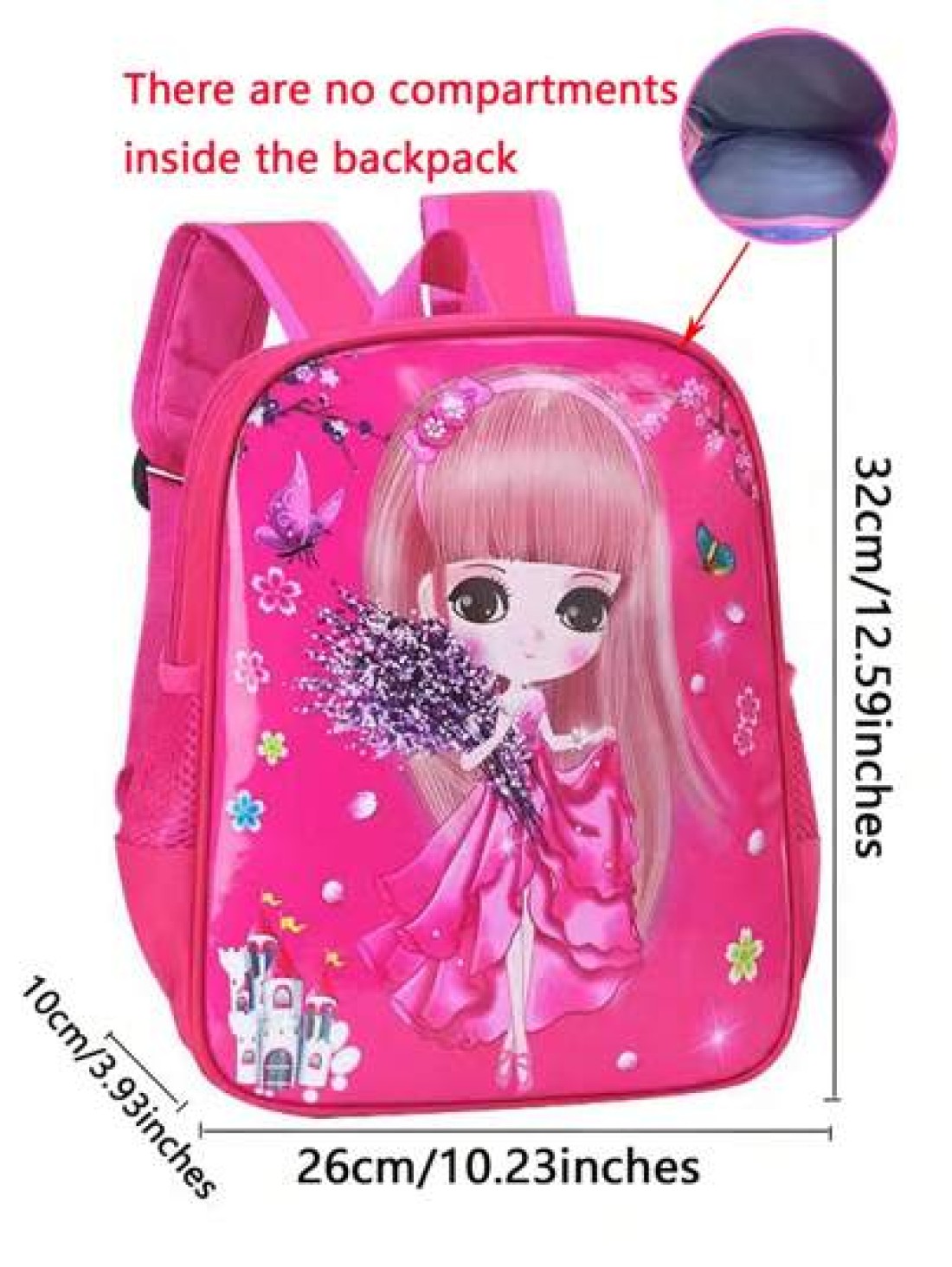 1pc Cute Easter Bunny Backpack Adorable Princess School Bag Cartoon Bookbag Large Capacity Student Backpack
