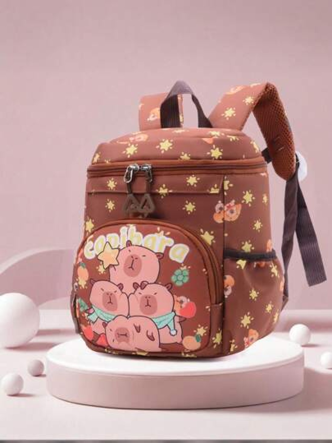 1pc Zipper Opening And Closing Stylish Cartoon Style Capybara Small Backpack Suitable For Height Of About 94 110cm Suitable For Any Occasion Lightweight Travel Backpack Comfortable And Adjustable Shou