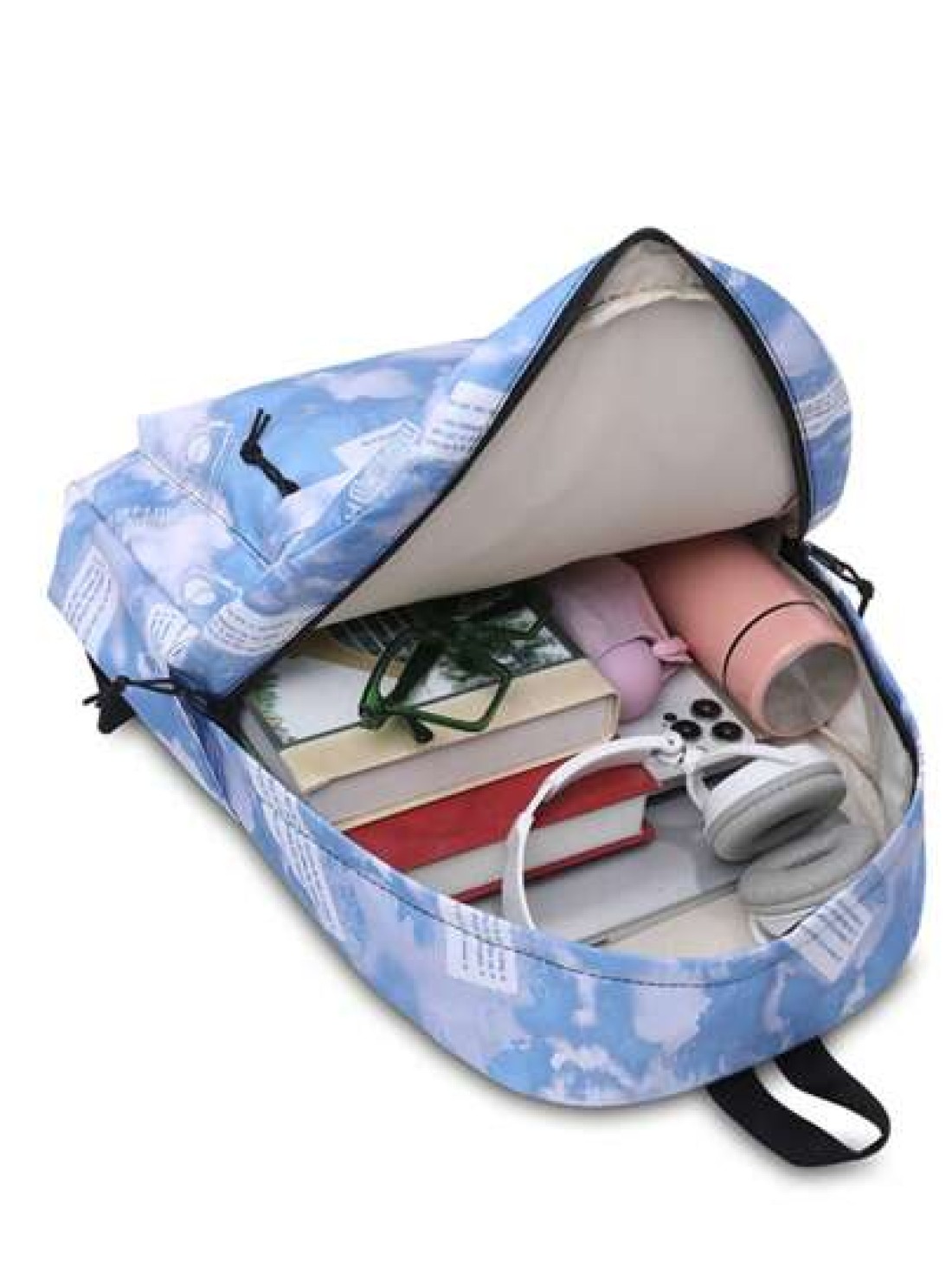 1pc New Fashion Simple Student Nylon Waterproof Ultra Light Backpack Versatile Casual Daypack