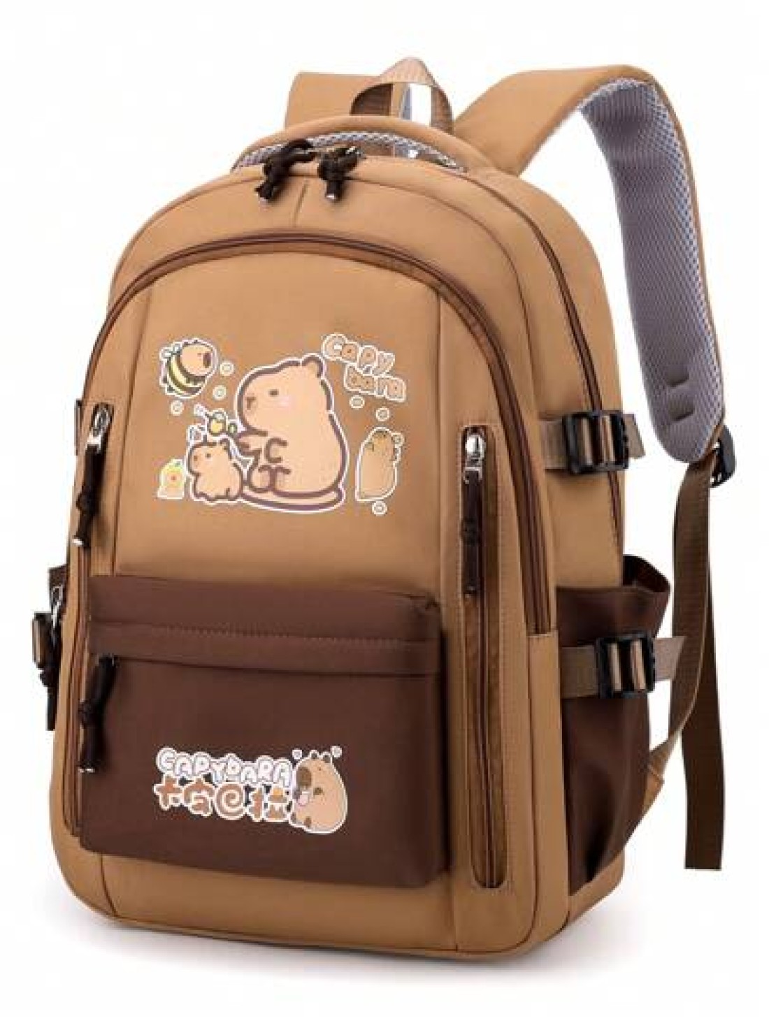 1 Pc Cute Capybara Pattern Color Contrast School Bags For Teens Large Capacity Lively Student Bag With Multi Pockets Fashionable School Bag Practical Handbag Personality Lightweight School Backpack