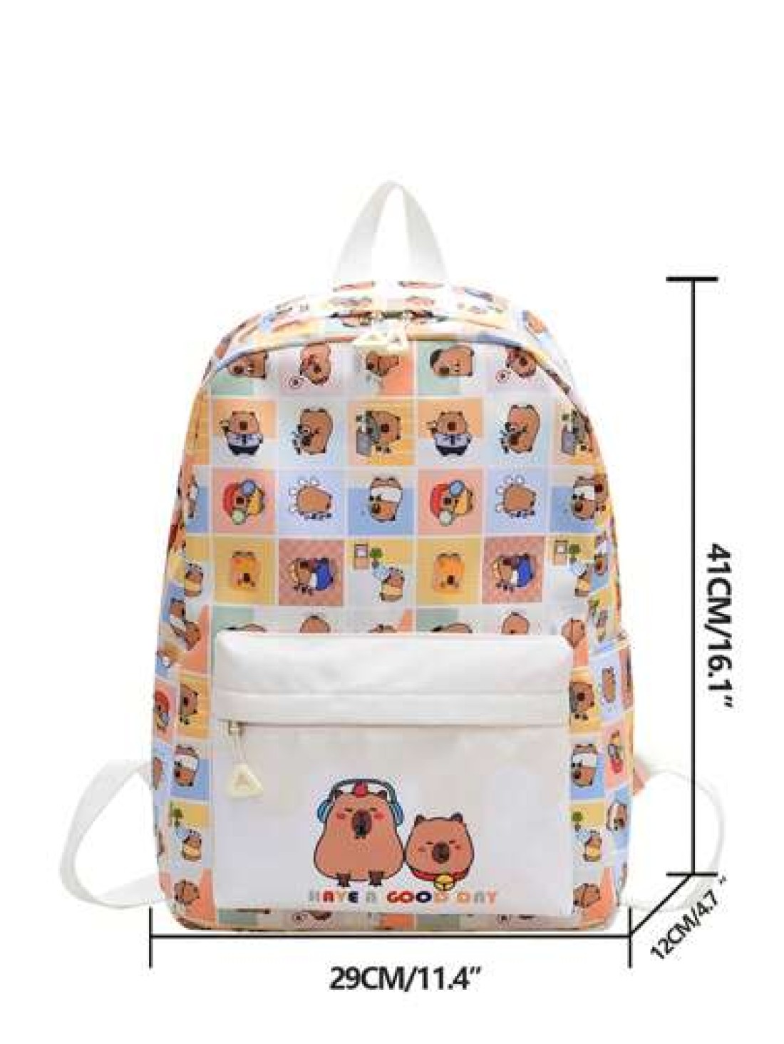 New Large Capacity Campus Style Double Backpack For Girl Capibara Dolphin Student Backpack Suitable For Junior High School Senior High School And University Students Bag