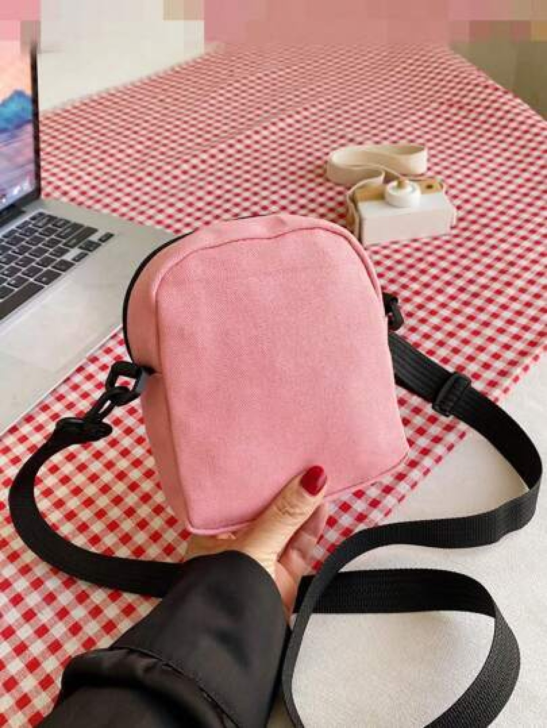 1 Pc Mini Children Crossbody Bag Canvas Bag Square Bag Coin Purse Shoulder Bag Versatile Lightweight Portable Zip Closure Adjustable Strap For Daily Purse For Travel Vacation Shopping Kids Outdoor Sup