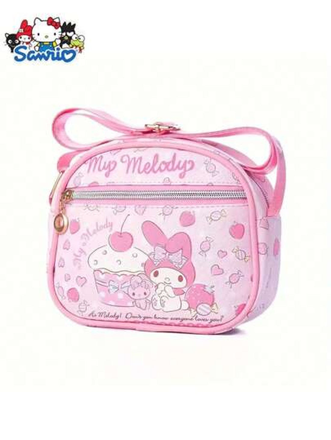 Sanrio 1pc Sanleo Hello Kitty Kuromi Melody Yugui Dog New Children s Crossbody Bag Fashion Cute Oval Girls Shopping Shoulder Bag Leather Waterproof Crossbody Bag Small Bag