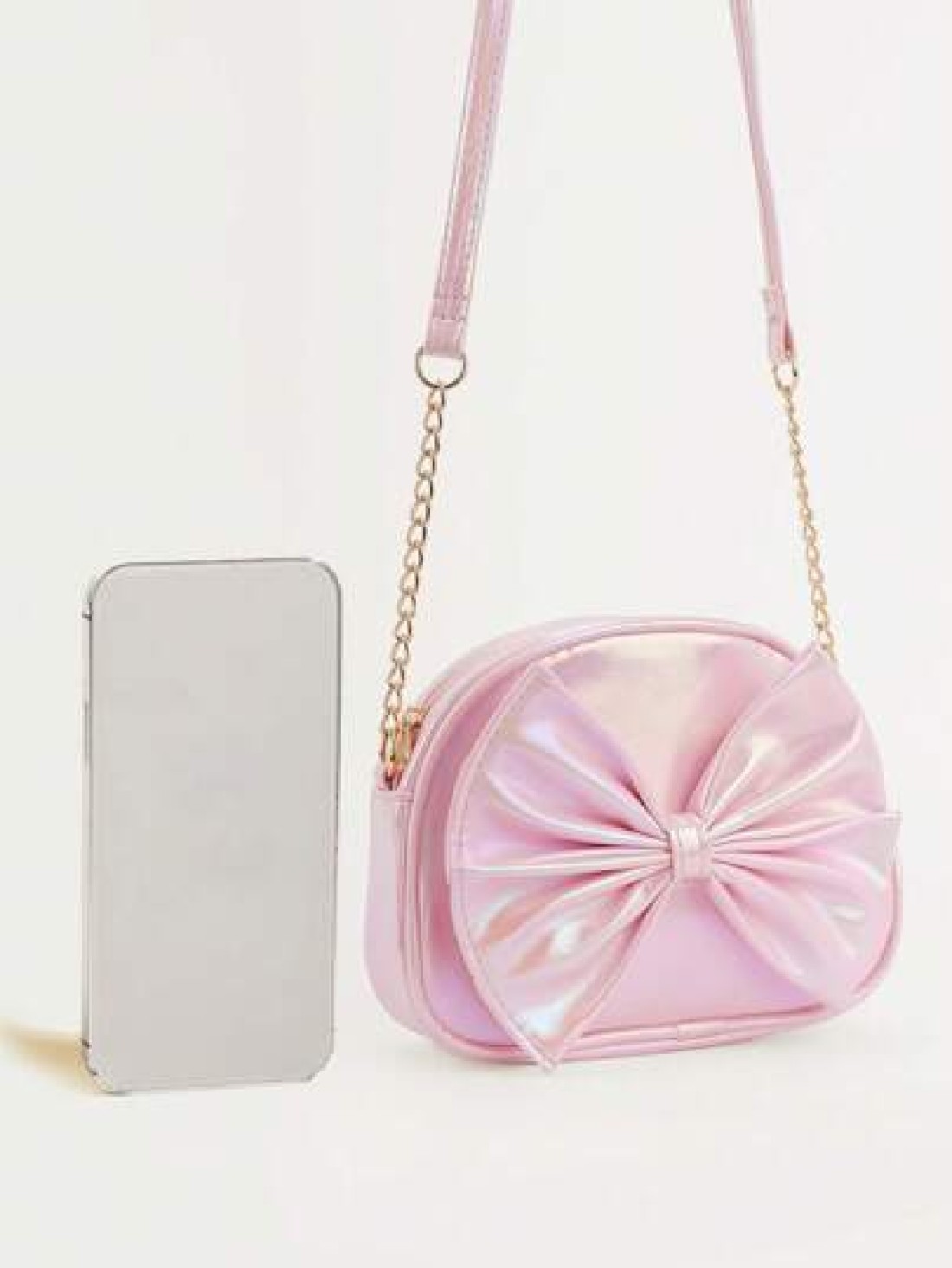 1pc Cute Princess Metal Bowknot Mini Crossbody Bag For Girls Suitable For Daily Outings