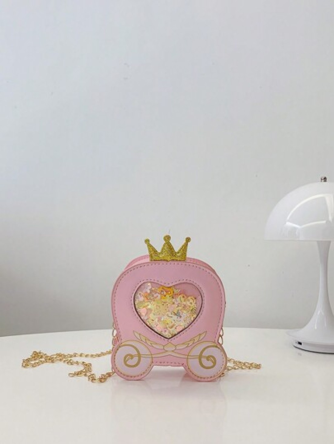 Cartoon Princess Crown Girls Children s PU Leather Shoulder Bag